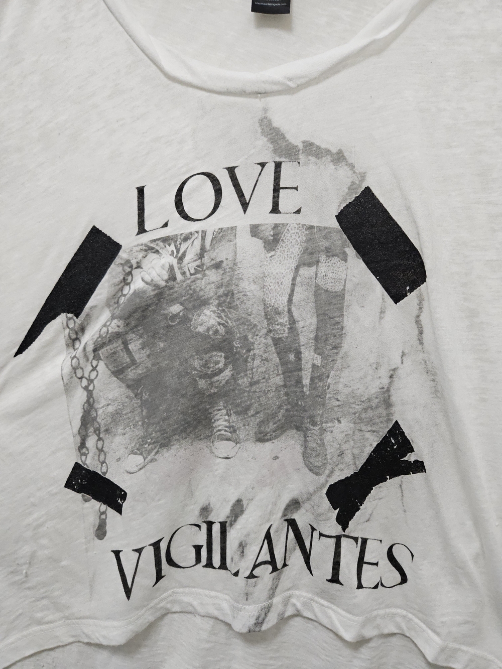 🖤 Black Hearts Brigade Love Vigilantes Burnout Graphic Tee (XS, S, M) - Picture 2 of 6